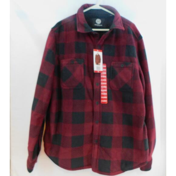Weatherproof Men's Sherpa-lined Shacket Shirt Jacket in Tawny Port Red New - Picture 1 of 8